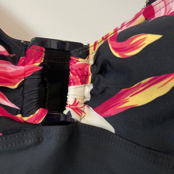 Fantasized Bathing Suit Womens Size 16 One Piece Black Floral Adjustable - Picture 4 of 9